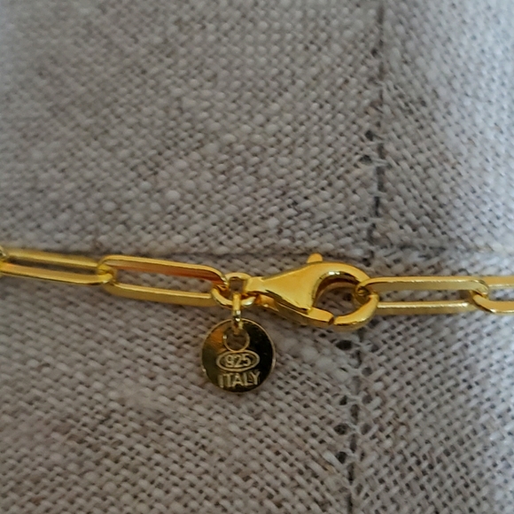 VINTAGE Louis Vuitton Gold Logo & gold vermeil sterling paperclip neckl… - Picture 6 of 10